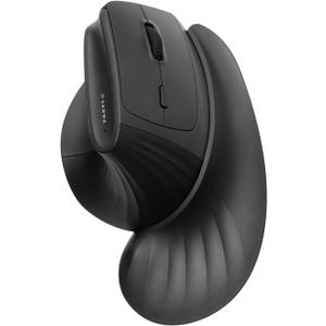 SANWA Wireless Ergonomic Mouse for Large Hands, Silent Click Vertical Mice with Removable Wrist Rest, 1000-4000 DPI, 3-Device (2.4G + 2 Bluetooth 5.4), Compatible with Mac, Windows, Laptop, PC, Black