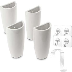 Pack of 4 Ceramic Radiator Hanging Humidifiers with S-Shaped Hooks White Radiator Water Evaporator for Healthy Room Air Moisture