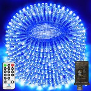JXLEDAYY 403 FT 1000 LED Christmas Lights Outdoor Fairy Lights Plug in Extra Long String Lights Waterproof 8 Modes Timer for Outside House Tree Garden Yard Wedding Party Decorations-Blue