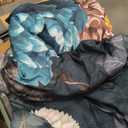 WONGS BEDDING Floral Comforter Set Queen Size, 7 Pieces Teal Bed in a Bag Comforter Bedding Set, Soft Microfiber for All Season with Pillowcases & Shams, Sheets (90"90")