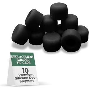 Renovators Supply Manufacturing Rubber Door Stopper Tip 5/8 in. Black Premium Rubber Door Stopper Tips 10 Replacement Caps