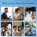 144GB MP3 Player, Bluetooth 5.2 Music Player, HiFi Sound Digital Music, Built-in HD Speaker, FM Radio, Voice Recorder, Earphones Included, MP3 Player for Friends, Kids, Students, Seniors (Black)