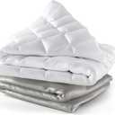 Cosy House Collection Adult Weighted Blanket (60" x 80", 15 Lbs) & 100% Rayon Derived from Bamboo Removable Cover - Queen Size Heavy Blanket with Premium Glass Beads - Grey