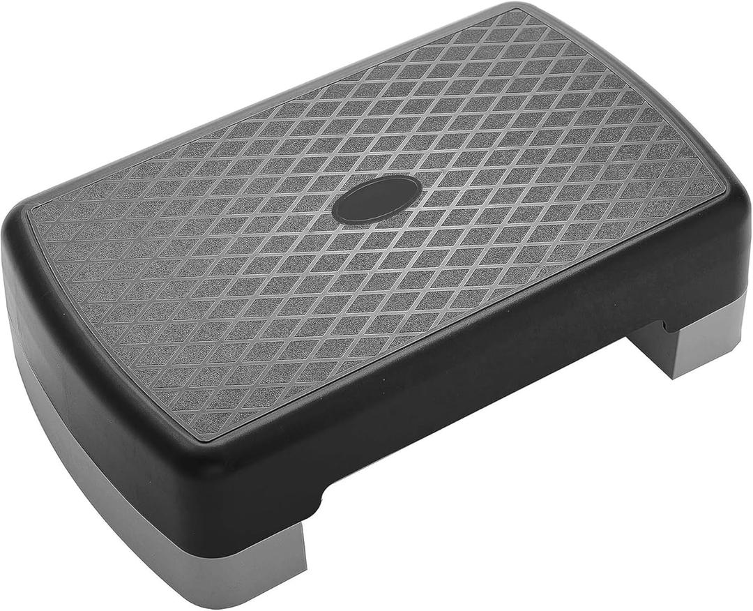 Fitvids 18" Workout Aerobic Stepper Step Platform with 2 Risers, Multiple Colors (Black and Gray)