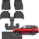 for Jeep Grand Cherokee L Floor Mats (ONLY for 6-Passenger Without Center Console) 2021-2025,Car Mats for Jeep Grand Cherokee L(6 Seats) All Weather Anti-Slip Mats Cargo Liner Accessories