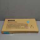 Wireless Keyboard and Mouse Combo, MARVO 2.4G Ergonomic Wireless Computer Keyboard with Phone Tablet Holder, Silent Mouse with 6 Button, Compatible with MacBook, Windows (Black)