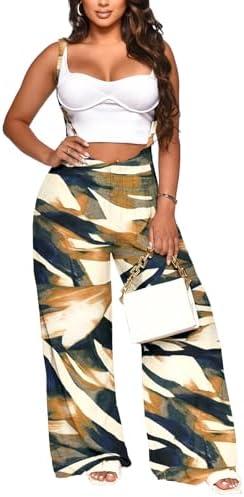 Nimsruc Womens Jumpsuit Casual Loose Sleeveless Adjustable Spaghetti Straps Wide Leg Pants Baggy Overalls With Pockets, Size Large