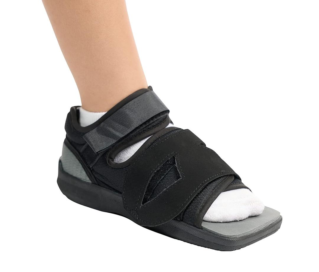 United Ortho Post-Op Shoe - Orthopedic Adjustable Recovery Shoe For Broken Foot or Toe, Post Surgery, Lightweight Medical Shoe, Left or Right Foot, (Youth, Pediatric Size) (Black)