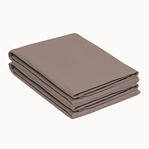 Superior Flannel Cotton Pillowcase Bedding Set, Set Includes: 2 Pillow Covers, Solid Contemporary Bedroom Accent, Modern Traditional Soft, Breathable and Plush, Grey 27x18