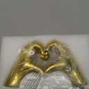 Hand Gesture Statues-Heart Shape Finger Statues Gold Home Decor Modern Style Figurine Decorative Ornaments for Living Room, Bedroom, Office Desktop, Cabinets