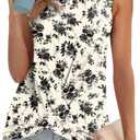 Anydoll Women's Summer Sleeveless Tank Tops Casual Loose Fit Blouse Twist Front Tshirts 3XL