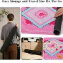 Pink Mahjong Mat 31.5"x31.5" American Mahjong Mat for Table with Printed Rules and Carry Bag Non-Slip Noise-Reducing Mahjong Table Mat Gift for Women (Pink)