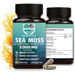 Earth Heal Vitamins Sea Moss Capsules - Irish Sea Moss Fusion Blend with Burdock Root, Bladderwrack & Muira Puama - Immune Support, Digestion, and Sustained Energy - 120 Irish Seamoss Pills,Set of 3.BBD 05/03/2026. Earth Heal Vitamins Sea Moss Capsules - Irish Sea Moss Fusion Blend with Burdock Root, Bladderwrack & Muira Puama - Immune Support, Digestion, and Sustained Energy - 120 Irish Seamoss Pills,Set of 3.BBD 05/03/2026.