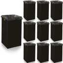 Nosiny 10 Pcs 50 Gallon Corrugated Cardboard Trash Cans for Events, Disposable and Reusable Cardboard Bin Bulk with Trash Bag, Recycling Pop-up Garbage Box, Foldable Waste Container for Party (Black)