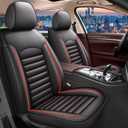 Car Seat Covers Fit for GMC Terrain 2010-2025 2026 Faux Full Set of Seat Cover Airbag Compatible Waterproof Seat Cushion(Black)-2 Rows 5 Seats