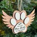 2 x Angel Wings Paw Print Christmas Ornament  Pet Memorial Ornament for Dogs, Sympathy Gift for Bereaved Pet Owners, Remembrance Keepsake for Dog Lovers, Wooden Xmas Ornament