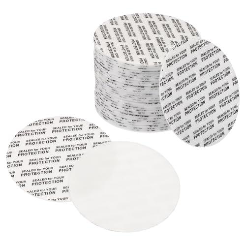 PATIKIL 50mm/2" Foam Lid Liner, 200 Pack Adhesive PS Foam Lid Liner Pressure Sensitive Seal Cap Liners Resistant Tamper for Plastic Glass Jar Bottle Cap Seals