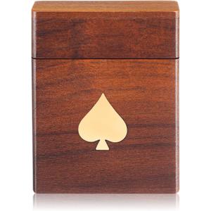 Chunful Wooden Playing Deck Card Box Playing Card Cases Organizer for Gift