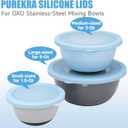 3 Pack Silicone Replacement Lids for OXO 1.5-Quart, 3-Quart & 5-Quart Good Grips Stainless-Steel Mixing Bowls, See-Through Silicone Lids, Dishwasher & Microwave Safe (Bowls Are Not Included)