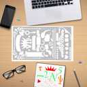 3 x Planner Stencils Templates,Reusable Metal Stencils for Journaling,Habit Tracker Calendars, Bookmark, Planning, Lines,Tiny Letters, Small Number (Alphabet)