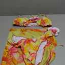 SOLY HUX Women's 3 Piece Swimsuit Floral Halter Bikini Set Beach Vacation Bathing Suit with Drawstring Cover Up Skirt, M