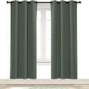NICETOWN Blackout Curtain Blind for Bedroom, Single Panel, W34 x L72 inches, Dark Mallard, Thermal Insulated Grommet Blackout Room Darkening Drape/Drapery
