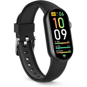FITVII Slim Fitness Tracker AMOLED with Blood Oxygen, Blood Pressure, 24/7 Heart Rate and Sleep Tracking, IP68 Waterproof Activity Trackers and Smart Watches with Step Tracker, Pedometer for Women Men