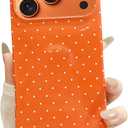 Jmltech for iPhone 17 Pro Max Case Polka Dot Phone Cases Girly Aesthetic Retro Design Women Cute Trendy Simple Slim Shockproof Protective Orange