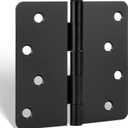 goldenwarm Door Hinges Interior & Exterior Door Hinge 3Pack 4 Inch Black Door Hinges Rounded Hinge Black Matte 4" X 4" with 1/4'' Radius Corners