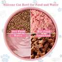 Silicone Dog Bowl Shallow Cat Food Bowls, 6 Inch Wide Cat Bowls Whisker Friendly, No Spill Less Mess Dog Plates for Dry and Wet Food, Set of 3 Puppy Bowls for Small Dogs and Cats