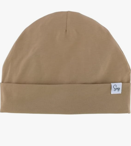 Jersey Beanie Hat for Newborn Baby Boys Girls Silky Satin Lined Hats Bonnet Toddler Infant Little Kids Beanies Caps(0-6M,006 Cott Khaki)