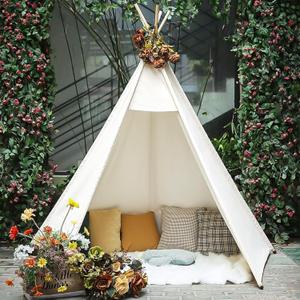 Teepee for Kids, Huge Teepee, Large Tall, Adult Teepee Tent with Foldable Poles,5 Sides Wide Open Front Without Door Flaps, Beach Tent (Large White)