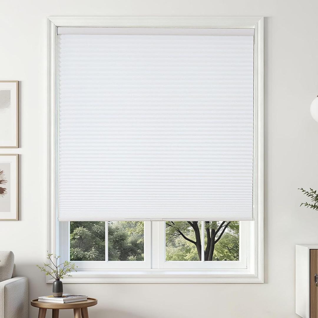 Joydeco Cordless Light Filtering Cellular Shades, 32" W x 64" H, White