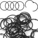 30 Pack 2 Inch Binder Rings, Black Book Rings Index Card Ring, Metal Ring Binder Clips Key Rings Paper Rings for Office, School, Home (Black, 50mm)