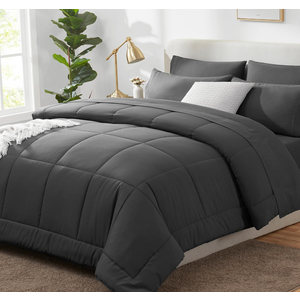 CozyLux Oversized Queen Comforter Set Beige, 7 Pieces Bed in a Bag Comforter Set with Sheets, Luxury Soft Bedding Sets with Down Alternative Comforter, Fitted Sheet, Flat Sheet, Pillowcases & Shams