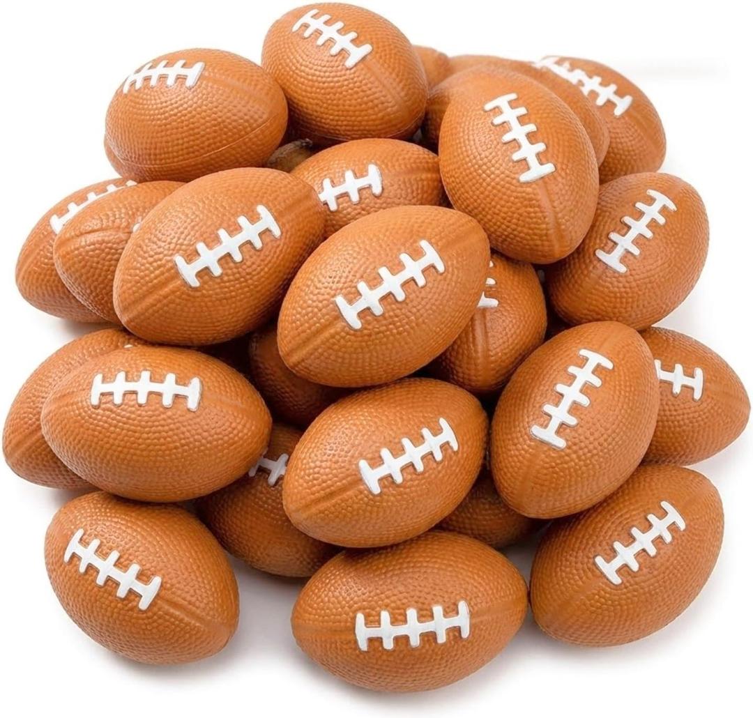 ALISSAR 20-Pack 3.4" Mini Football Stress Balls, Mini Foam Footballs for Football Party Superbowl Decoration, School Carnival Reward Gift