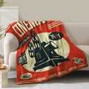 Movie Blanket Gifts for Women Men Girls Boys Vintage Cinema Theater Film Player Print Presents for Kids Adults Teen Birthday Christmas Decor Bedroom Living Room Couch Sofa Soft Flannel Throw 60"x50"