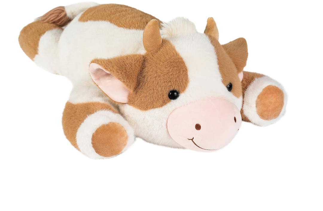 Weighted Stuffed Animals Cow - Stuffed Animal Toy Pillow for Kids & Adults, 5 lbs Ultra-Soft Washable Weighted Plush