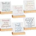 Sieral 6 Packs Employee Appreciation Gifts for Women Desk Decor with Inspirational Thank You Sign Staff Appreciation Gift for Teacher Administrative Professional 911 Dispatcher(Thanks,Multicolor)