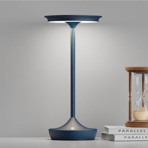 LED Cordless Table Lamps Rechargeable - Outdoor 6000mAh Battery Operated Portable Tables Light 3 Color Stepless Dimming Lamp with Memory Function for Patio Restaurant Dining Blue