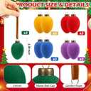 15 Pcs Christmas Velvet Balls Bulk C9 Flocked Christmas Tree Ball Ornaments Plastic Shatterproof Xmas Decorative Hanging Home Ornaments for Xmas Tree Party Holiday Decor (2.36'',Rainbow)