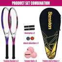 Senston 27" Adult Tennis Racket Set Durable Lightweight Vibration Dampening | Anti-sweat ergonomic grip, aerospace aluminum frame, big sweet spot, smooth power swings