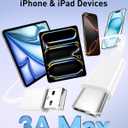 Car Carplay Cable for iPhone 17/Air/17 Pro Max/16/15/Pro Max/Plus, 2-Pack USB to USB C for iPhone 17 USBC Cord, iPad Pro 13/12.9/11 inch, Air 5/4th, Mini 7/6 Gen Car Charger Cable Charging Cord 3FT (White)