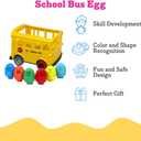 Lil Yolkers School Bus Egg Toy Set for Sensory & Motor Skills for Kids Ages 12+ Months - Educational Matching Game, Colorful Stacking Puzzle, Ideal Easter Basket Stuffer (6 Eggs)