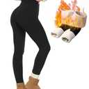 NexiEpoch Fleece Lined Leggings Women - Thermal Thick Winter Warm High Waisted Tummy Control Soft Pants for Snow Cold M