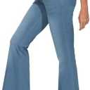 THE GYM PEOPLE Women's Tummy Control Bell Bottom Jeans High Waisted Wide Leg Flare Pants Jeggings with Pockets M