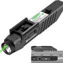 TOUGHSOUL Tactical Flashlight Green Laser Sight Combo, 1450 Lumen Picatinny Rail MLOK Mounted Rechargeable Rifle Flashlight (Green Laser)