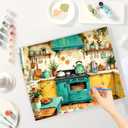 Farmhouse Kitchen Paint by Numbers Kit for Adults - DIY Colorful Country Kitchen Scene Painting on Canvas 16x20In, Acrylic Paint Set, Suitable for Beginners, Art for Home Decoration or Gifts