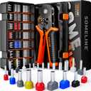 SOMELINE Ferrule Hexagonal Crimping Tool Kit, 21 Sizes Ferrules, 24-8 AWG Ferrule Crimper, Hexagonal Crimp Pliers Ferrule Terminal Kit