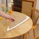 46" Dia Round Clear Table Mat Protector 2mm Thick Plastic Tablecloth Large Clear Vinyl Pad Reuseable PVC Protective Film for Home Restaurant Coffee Bar Hotel